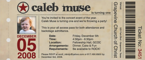 Caleb Birthday Invitation
